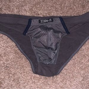 EUC Edipous Mesh Pouch Charcoal Brief; Size: L